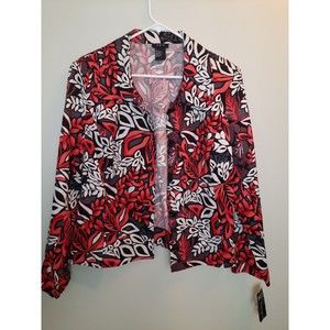 RQT Multi Colored Floral Button Up Jacket Blazer Sz L NWT